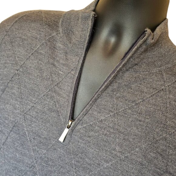 NWOT  -  BROOKS BROTHERS Merino Wool Argyle Quarter Zip Sweater sz S - Picture 3 of 13
